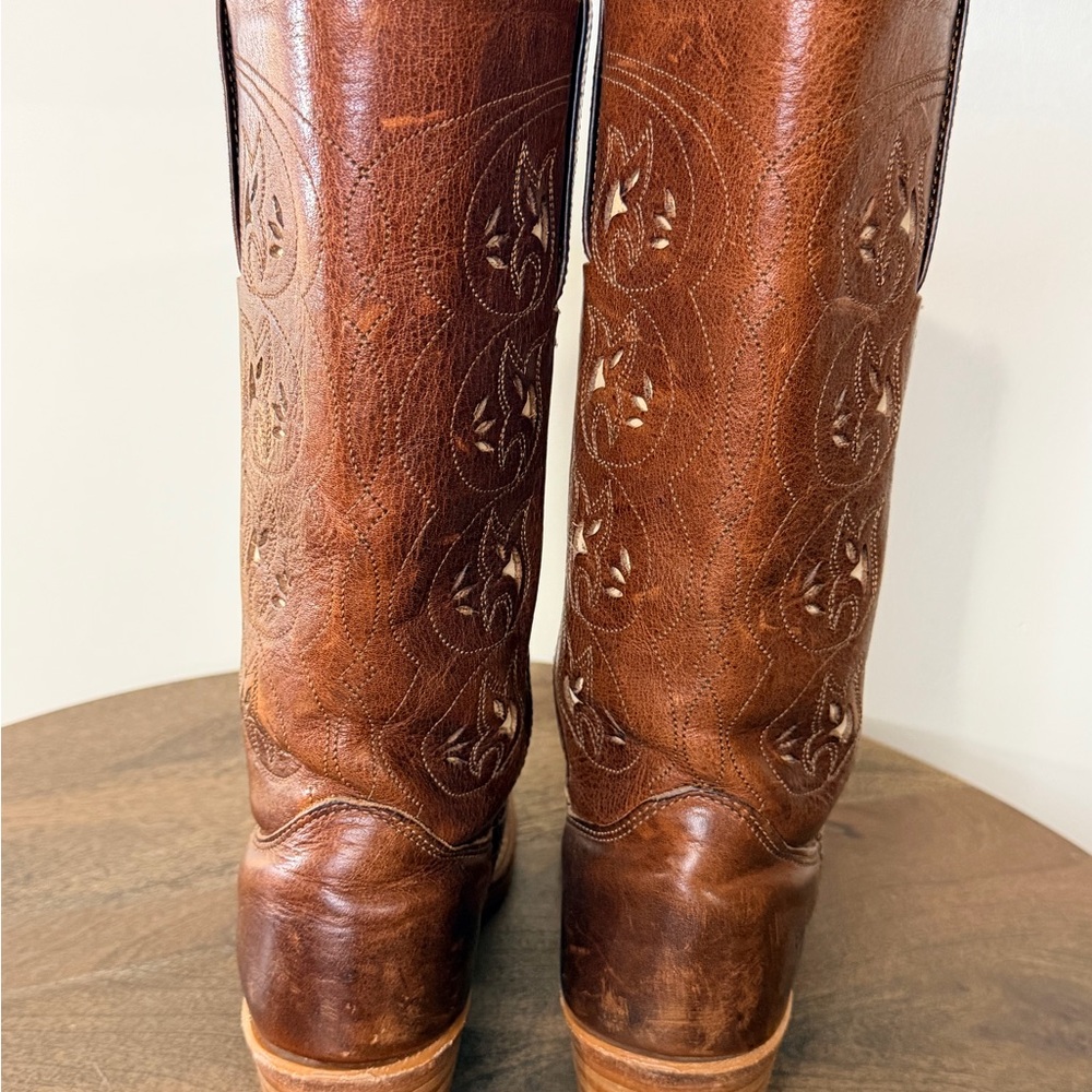 Frye Austin Flower Cutout Leather Campus Boots - Picture 4 of 9